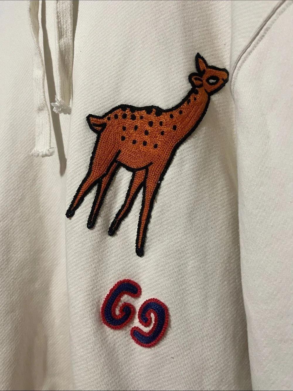 Gucci Cream Hoodie with Deer size medium